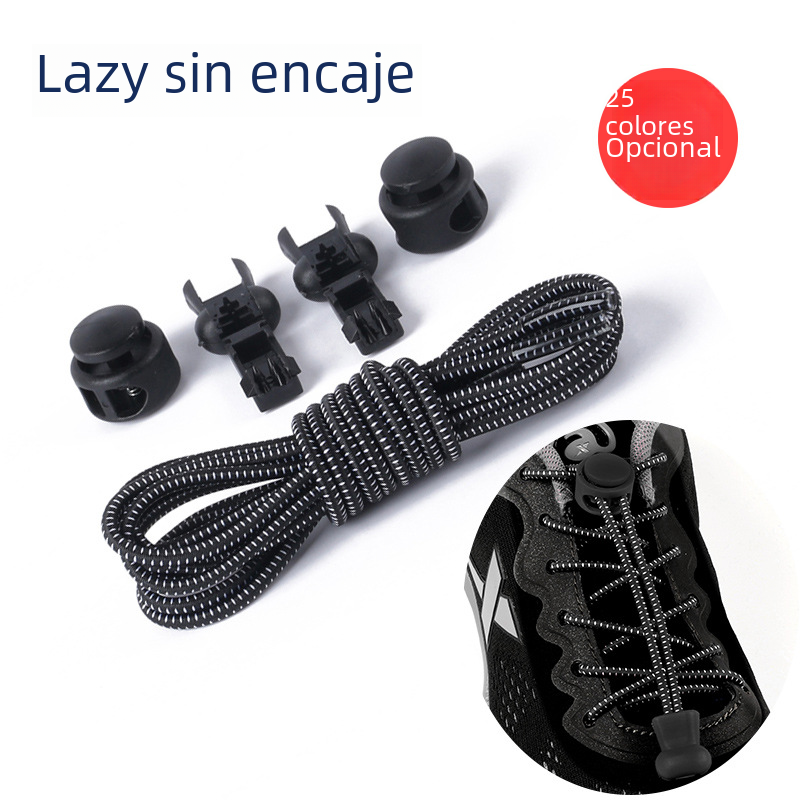 Fabricante de cordones de color Banda elástica redonda de primavera hebilla banda niños adultos elástico libre cordón Perezoso