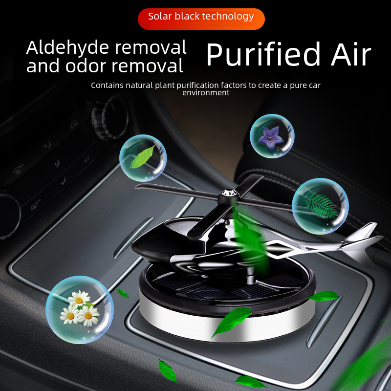 Solar car perfume, car aromatherapy, aircraft rotating ornaments, high-end decorations for cars, airplanes and interiors