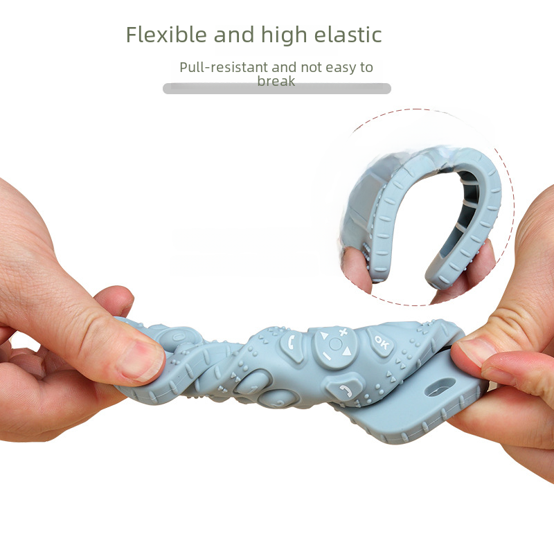 Cross-border wholesale baby phone teething rings children's comfort toys infant anti-hand-eating food-grade silicone teethers