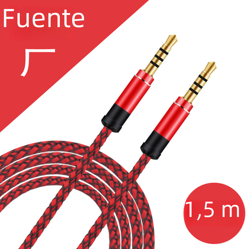 Cable de Audio de 4 núcleos con pegatina mágica de 1,5 m y 3,5mm, tarjeta de sonido para transmisión en vivo, ayuda pública para grabar Cable de Audio para coche