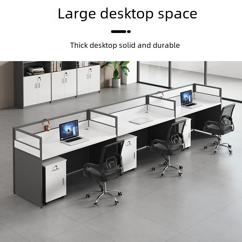 Office four-seat staff desk and chair combination six-seat staff table screen booth staff table wholesale