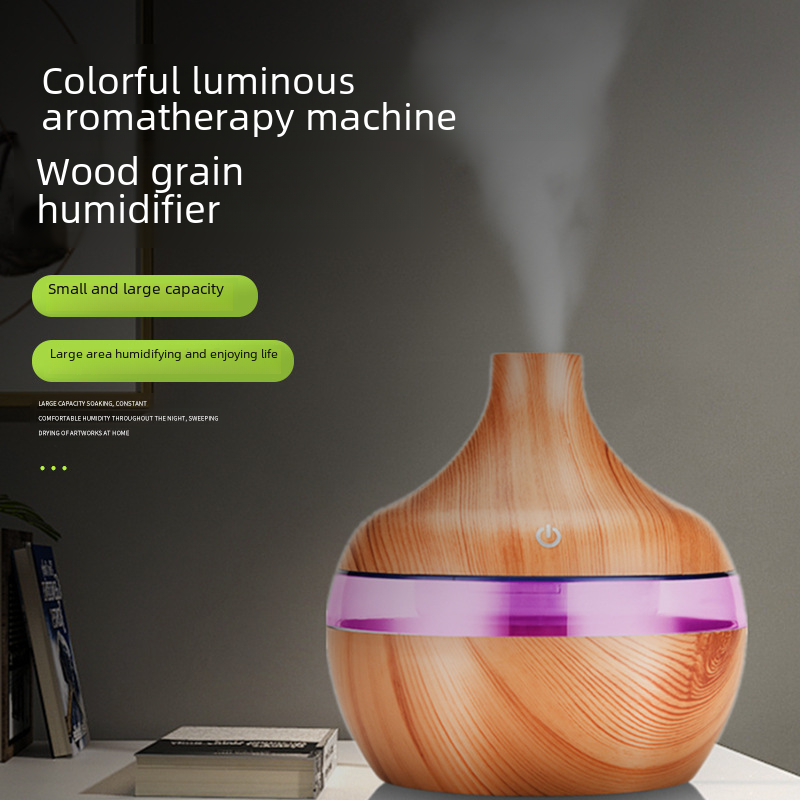 5V wood grain air humidifier colorful luminous Aroma Diffuser usb cotton swab humidifier atomizer home humidifier