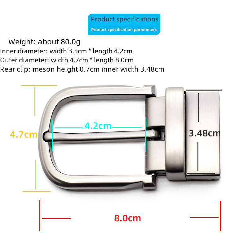 Men's belt head zinc alloy rotating pin buckle head manufacturer wholesale 3.5 high-end belt automatic buckle drop shipping