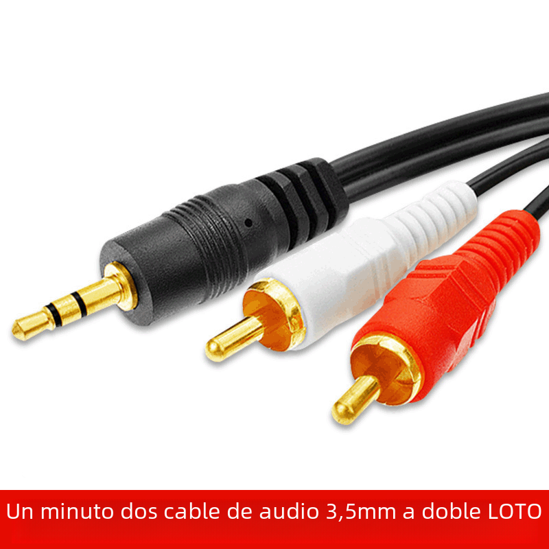 Cable de audio un minuto dos 3,5 a doble cabeza de loto RCA cable de conversión de conexión de computadora del teléfono móvil conectado al altavoz del amplificador