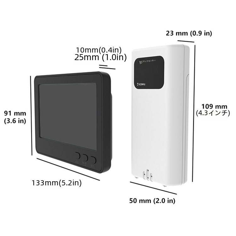 新しいワイヤレス屋内屋外温度計湿度計 433mhz 気象ステーションカラースクリーン天気予報 Type-c インターフェイス|undefined