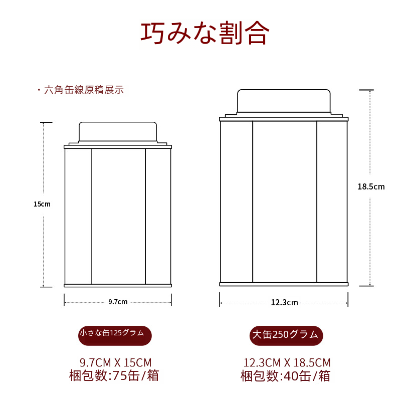 Biluochun 龍井緑茶に適した茶葉用の密封された 6 面ブリキ缶包装空の金属缶|undefined