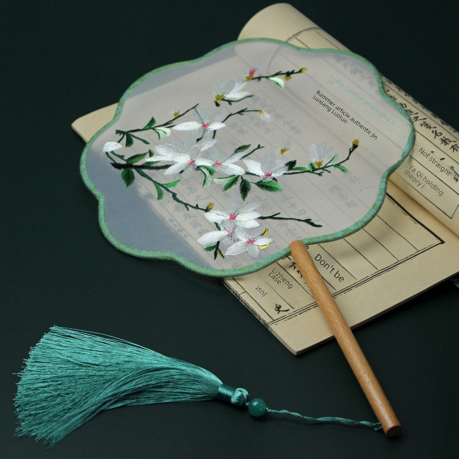 雙面繡花扇*八瓣刺繡團扇*真絲繡扇*漢服古風配飾新中式*圓扇