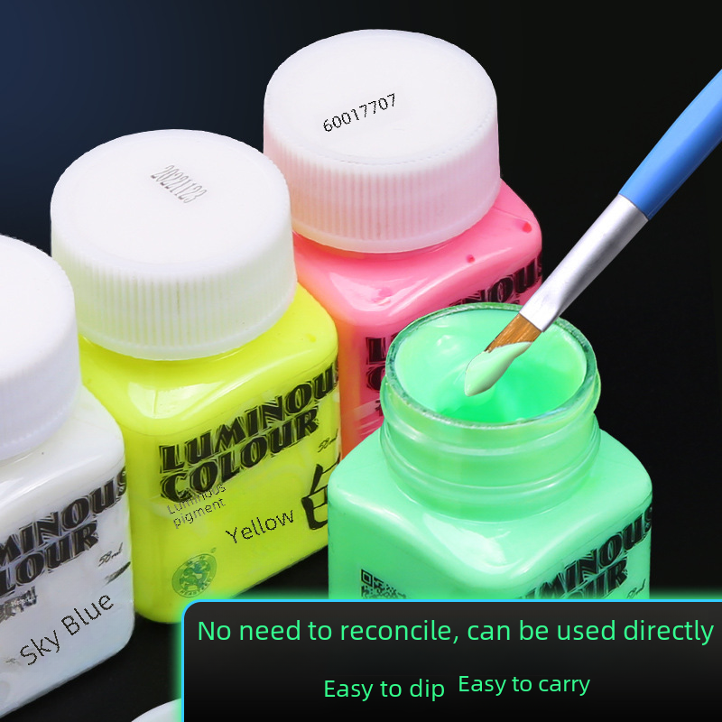 Heite glow-in-the-dark acrylic fluorescent paint ultra-bright night glow paint luminescent coating DIY hand-painted textile fluorescent liquid