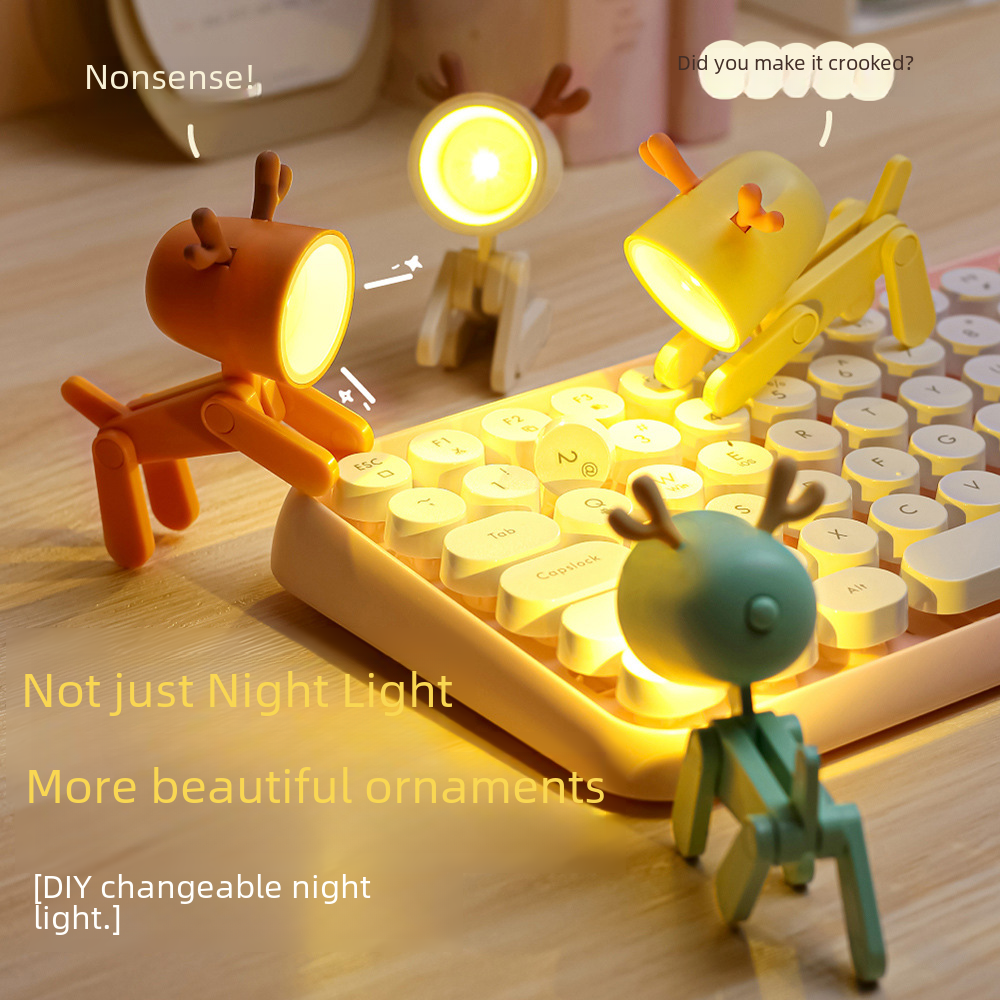 Cross-Border New Creative led night light decoration hand ornaments ins mini cute small puppy atmosphere desk lamp