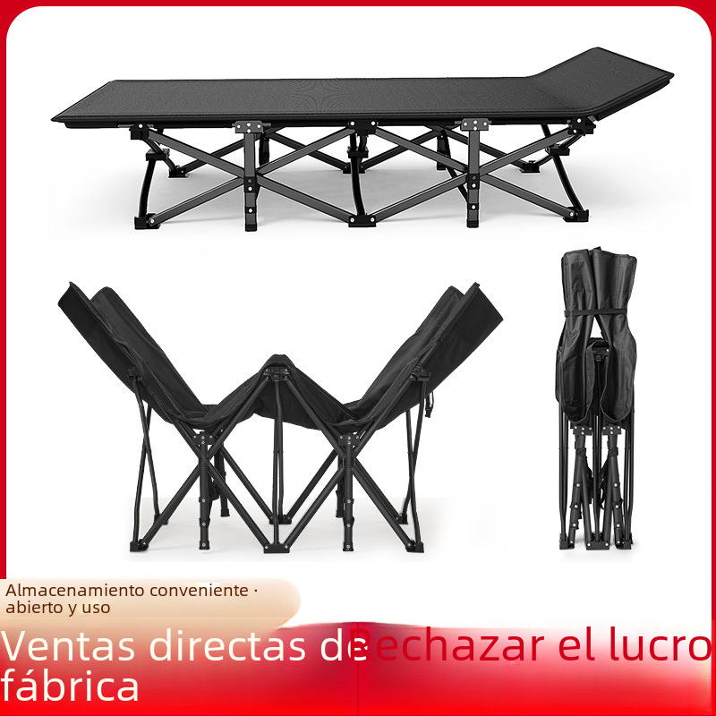 Venta al por mayor cama de camping al aire libre cama plegable simple cama de acompañamiento sola oficina almuerzo cama de campamento al aire libre