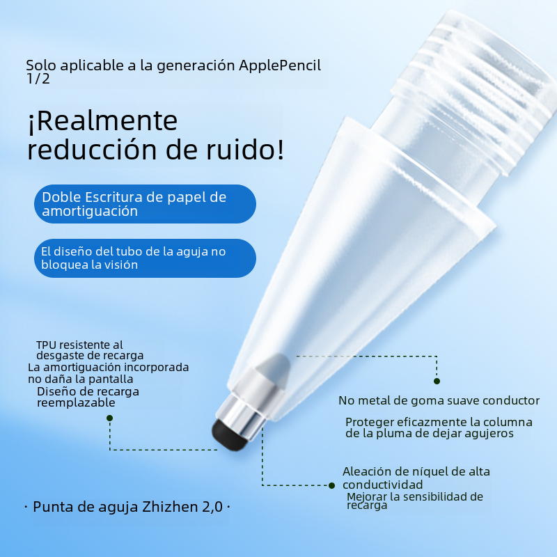 Aplicable a Apple lápiz punta de la pluma Segunda Generación cabeza de la pluma reemplazo iPad una transformación para perfeccionar la punta de la pluma de silencio