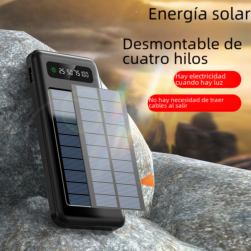 Transfronterizo compartir al aire libre auto-cableado 20000 mA fuente de alimentación móvil solar de gran capacidad de carga tesoro al por mayor