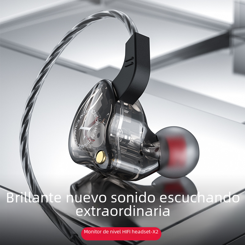 [Guangzhou Xinqiang] X2 en el oído Deportes oído-bobinado HIFI subwoofer con cable teléfono móvil música oído