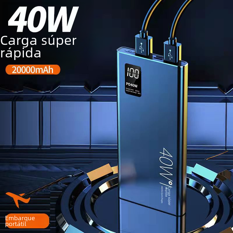 Nueva PD40W super rápido carga móvil 20000 mA pantalla digital portátil ligero regalo logo tesoro de carga