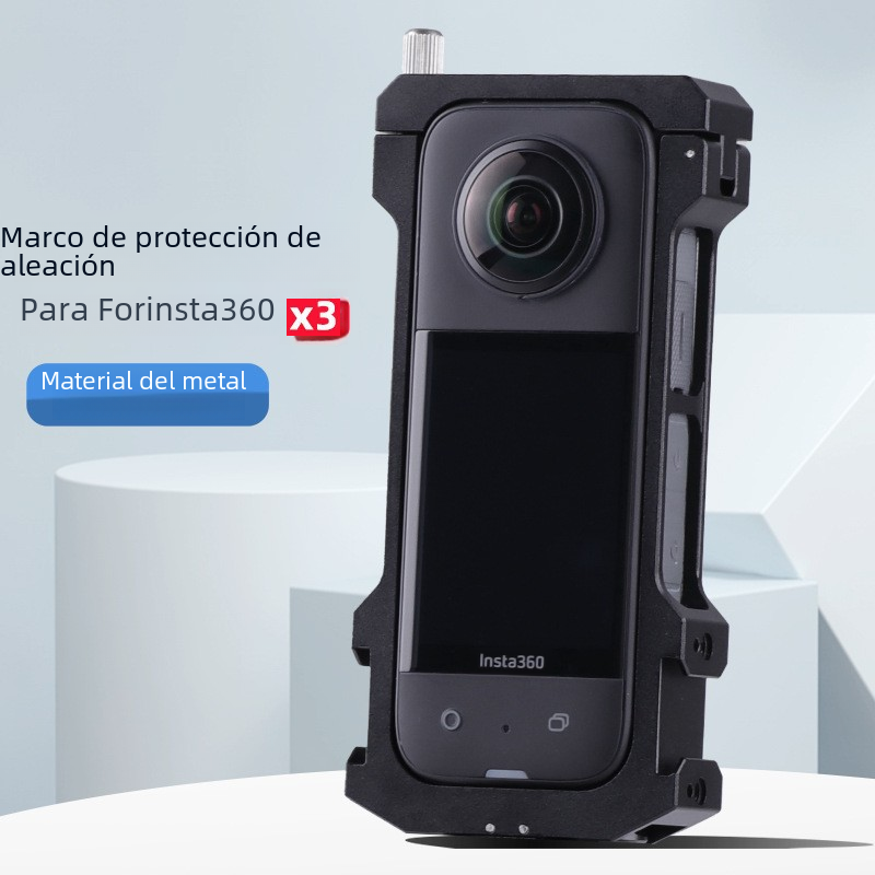 Insta360 X3 cámara panorámica marco de la zapata fría de metal marco de protección jaula de metal