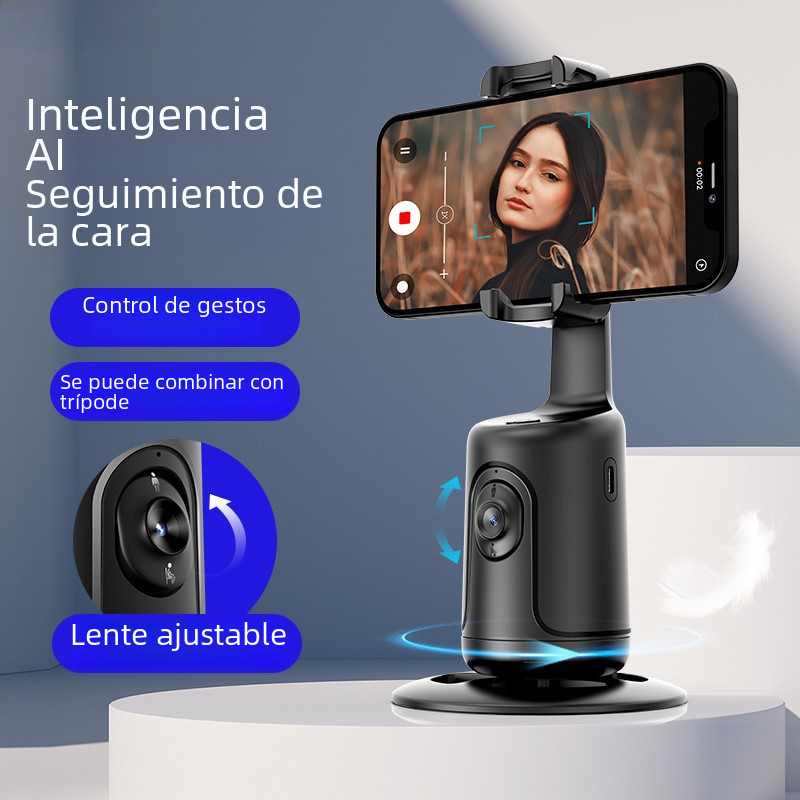 Nuevo Reconocimiento facial inteligente Ai 360° Plataforma de nube móvil P01 transmisión en vivo Selfie rastreo cámara digital antivibración