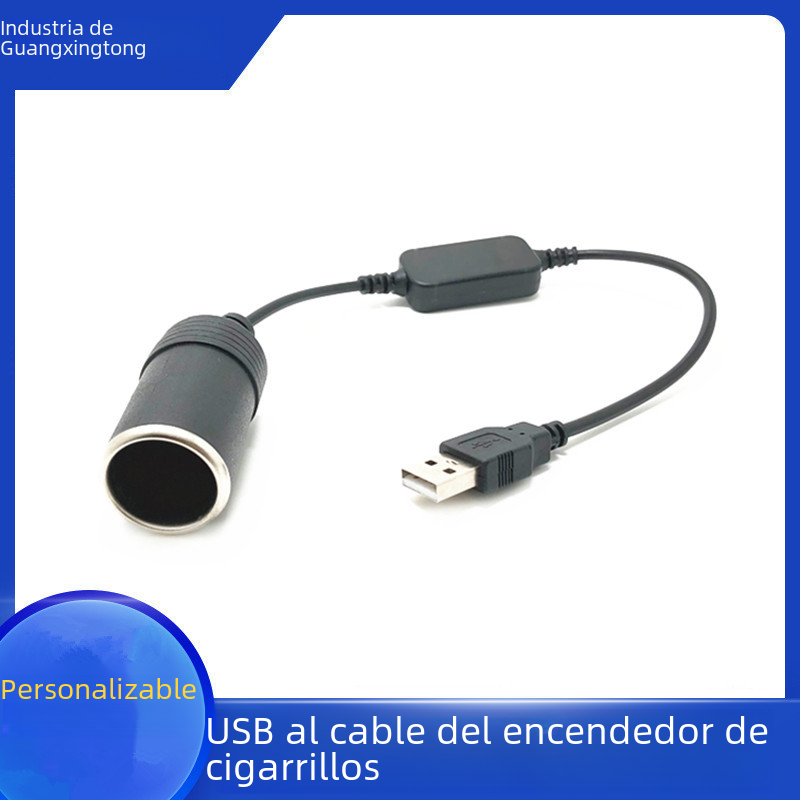 Coche USB Boost Cable 5V a 12 encendedor de cigarrillos base femenina tesoro de carga móvil de conexión de energía de conducción grabadora cable