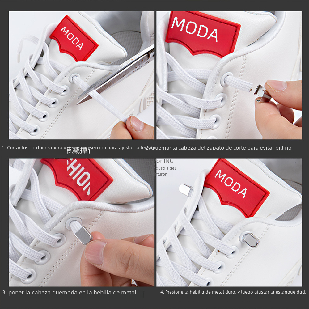 Cordones de zapatos de 32 colores 6/8mm sin cuerda elástica plana hebilla de presión de P-31 con zapatos casuales deportivos blancos pequeños, marco de la fuerza aérea No. 1