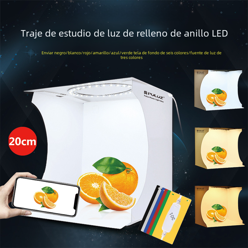 PULUZ Fat Cow 3 temperatura de color LED anillo luz resalte portátil traje estudio pequeño ACCESORIOS FOTOGRÁFICOS equipo