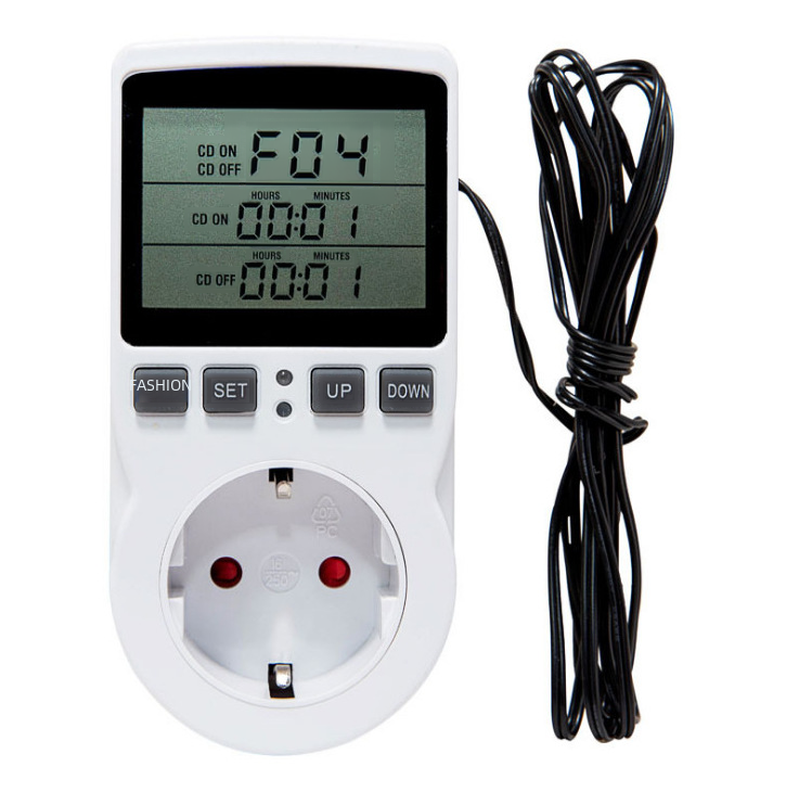 Large screen European and American English regulation temperature controller temperature plug socket countdown switch socket temperature switch