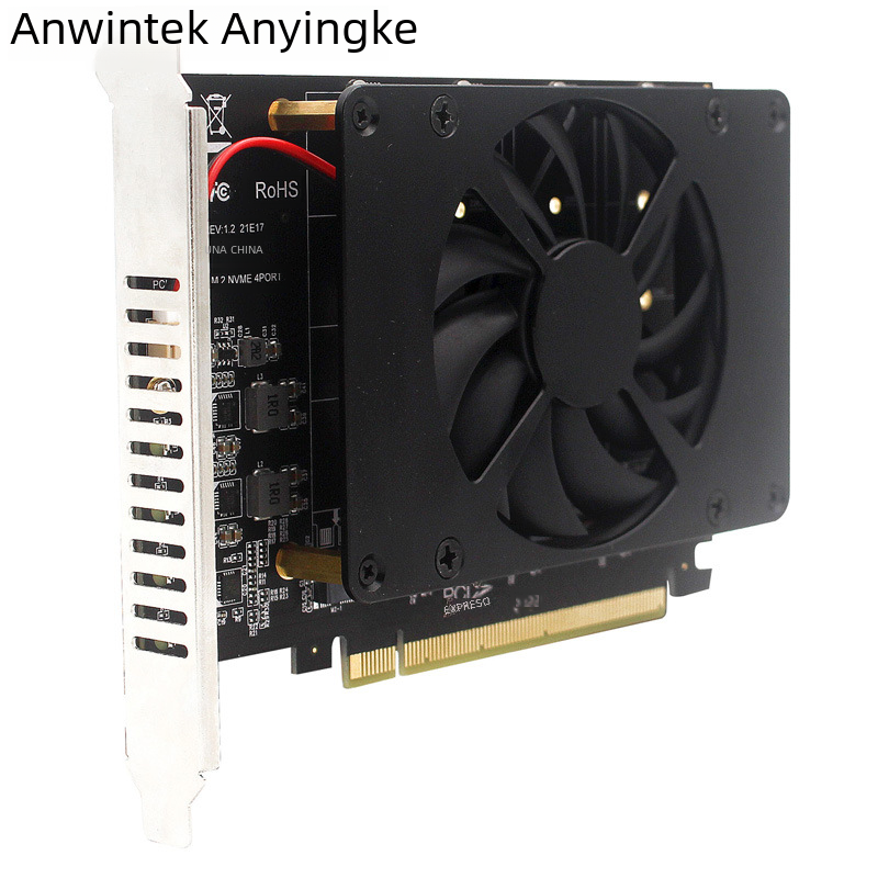 Anwintek/anyingke NVMe M.2 al protocolo PCIeX16 4-disco SSD Disco Duro split adaptador tarjeta
