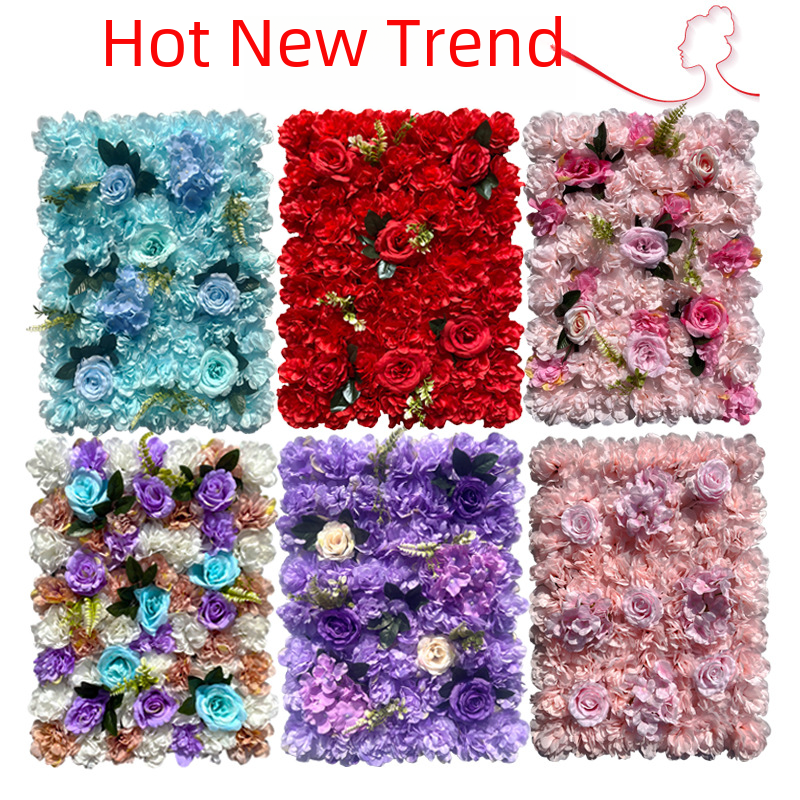 New Style Artificial Rose Wall, Fake Rose Ballroom, Wedding and Celebration Photography Silk Flower Decoration Background Wall