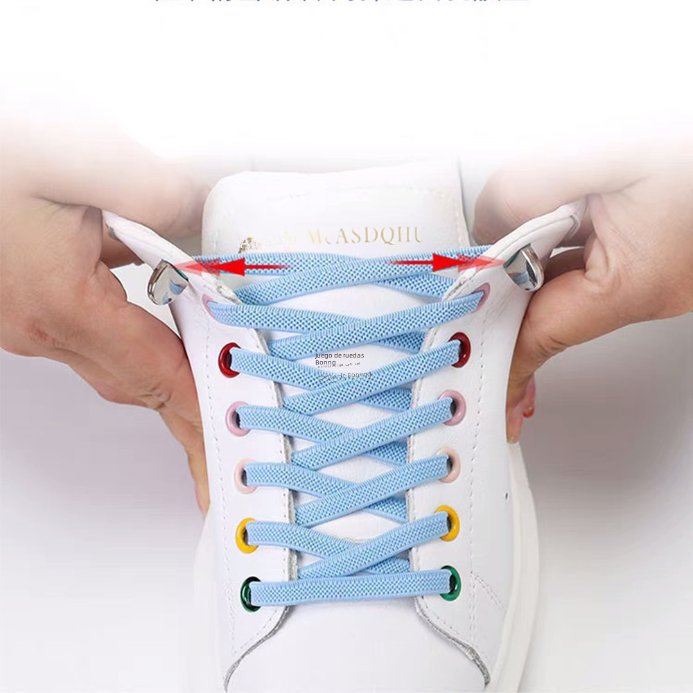 Cordones de zapatos de 32 colores 6/8mm sin cuerda elástica plana hebilla de presión de P-31 con zapatos casuales deportivos blancos pequeños, marco de la fuerza aérea No. 1
