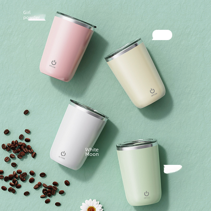 Automatic Shaker Cup Lazy Magnetic Portable Fresh Coffee Cup Charging Model Electric Stainless Steel Water Cup Printing