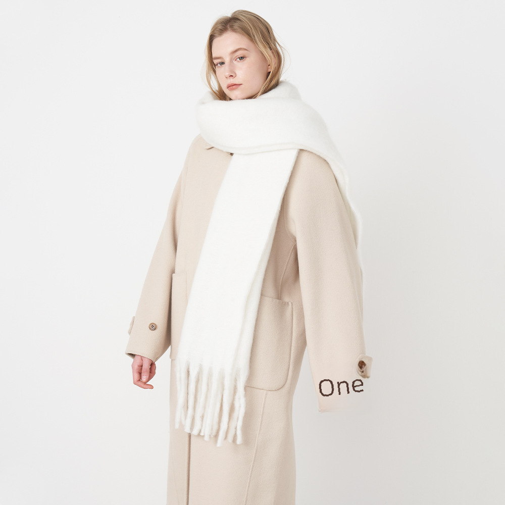 Unisex Corea del Sud All-match morbido cerato tinta unita cashmere nappa sciarpa da donna inverno lungo caldo ispessito collo scialle_voghion.com
