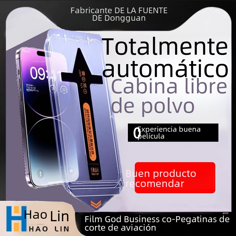 Adecuado para iPhone15promax película templada 14pro libre de polvo almacén Apple 13 película artefacto 12/XR segunda caja de pegatina