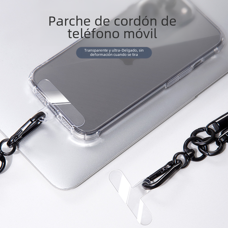 Venta al por mayor teléfono móvil cordón parche TPU integrado metal cordón parche Halter crossbody clip trasero Junta fija