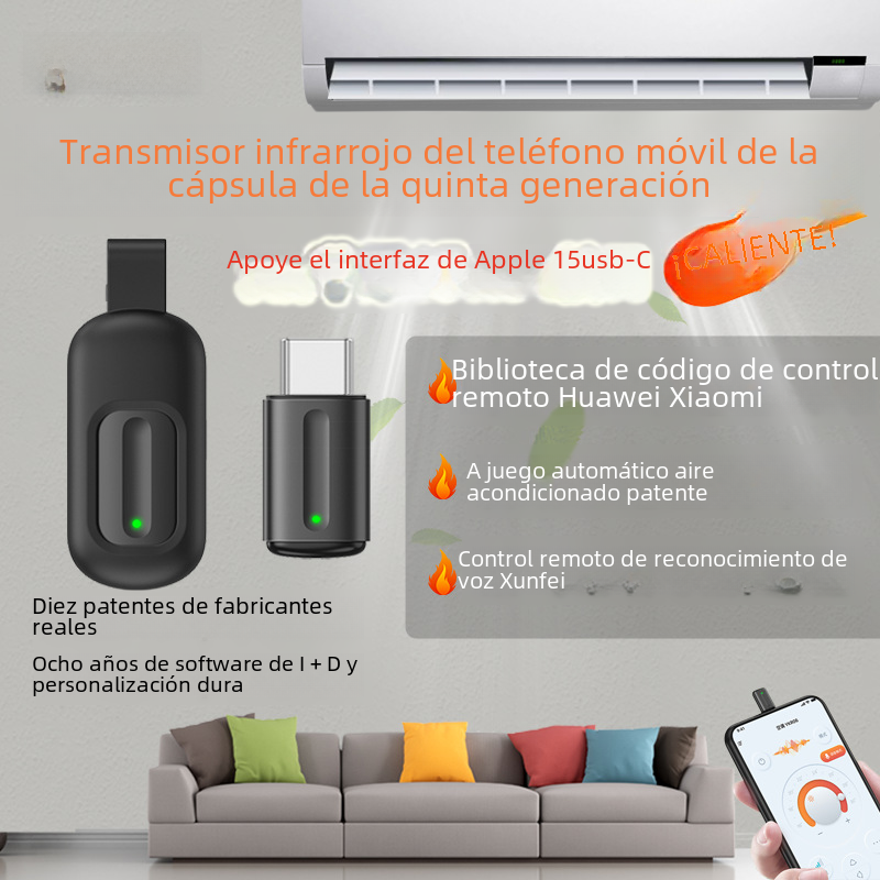Capsule de quinta generación control remoto inteligente teléfono móvil infrarrojo control remoto universal transmisor universal Android iOS Hongmeng