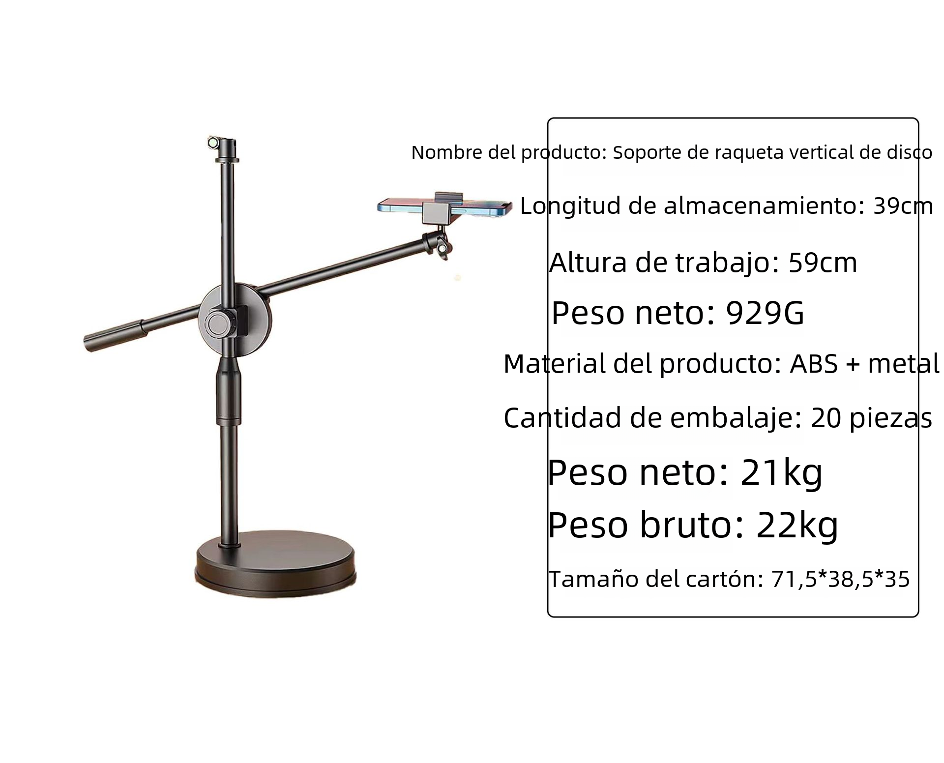 Soporte de Disparo vertical ajustable disco de escritorio micrófono teléfono móvil Luz de relleno Tiro en vivo soporte Perezoso