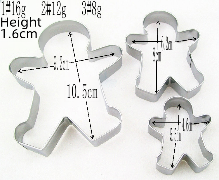 Baking Cookie Cake Mold Creative DIY Mold Gingerbread Man Boy Girl 3-Piece Set Baking Tool