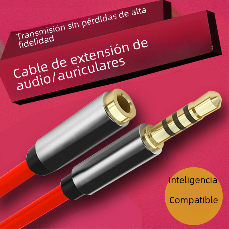 Cable de extensión de auriculares de teléfono móvil cable de audio de aleación de aluminio 3,5mm altavoz macho a hembra cable de extensión de conexión al por mayor de fábrica