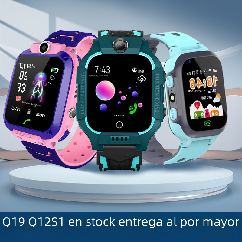 Transfronterizo Q19 reloj de teléfono inteligente para niños Q12 multi-idioma foto posicionamiento video llamada impermeable fábrica al por mayor