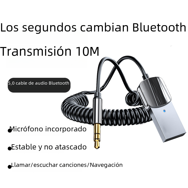 AUX receptor Bluetooth del coche 5,0 Adaptador convertidor Bluetooth 3,5mm transmisor de conversión de audio transfronteriza