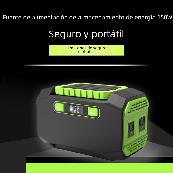 Energía móvil portátil de almacenamiento de energía solar Potencia 150W batería al aire libre multifunción fuente de alimentación de carga