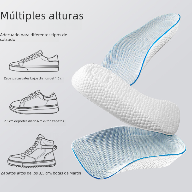 Plantilla de aumento de altura de siete puntos forro polar entrenamiento militar de los hombres Plantilla de deportes de verano almohadilla de aumento de altura interior invisible de las mujeres almohadilla de arco media almohadilla