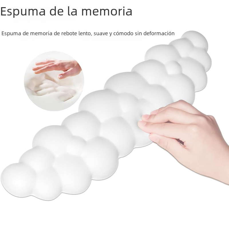 Nuevo Reposamuñecas para teclado con diseño de nube, Protector de muñeca antideslizante de cuero para escritorio y oficina, reposamanos para teclado