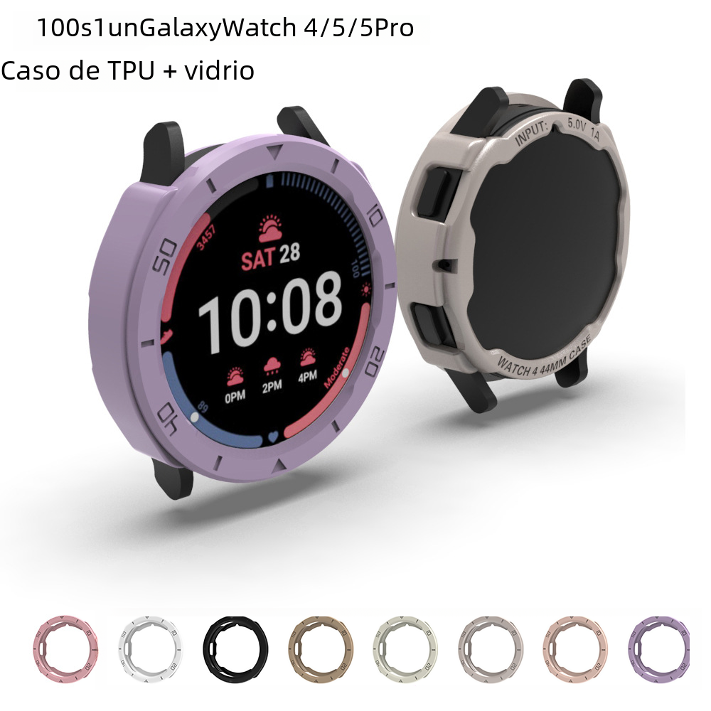 Adecuado para Samsung reloj medio paquete funda protectora reloj Galaxy 4/5 40/44/45 TPU funda protectora suave