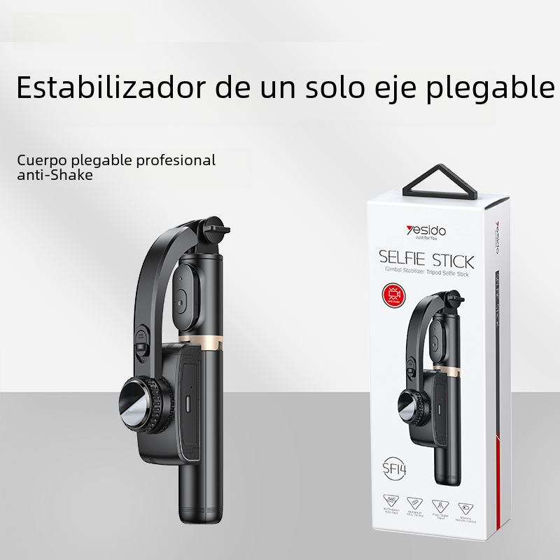 Yesido plegable de un solo eje estabilizador de mano Bluetooth Selfie Stick Tiro en vivo anti-sacudida triángulo soporte