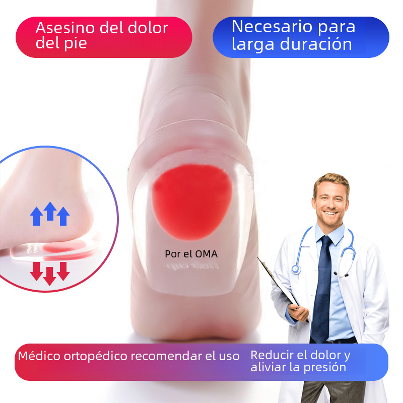 Directo de fábrica almohadilla del talón almohadilla de silicona talón dolor alivio del dolor absorción de choque almohadilla del talón tendón Talón de larga pie artefacto