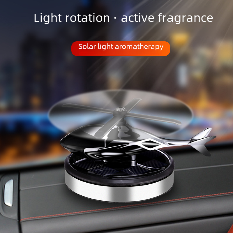 Solar rotating helicopter car ornaments aircraft aromatherapy center console cross-border car odor removal perfume supplies