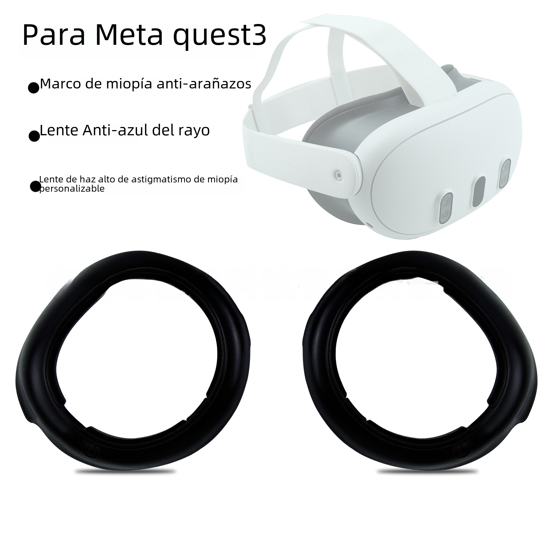 Adecuado para Meta quest3 miopía anti-arañazos gafas marco miopía astigmatismo anti-Luz Azul hipermetropía lente VR Accesorios