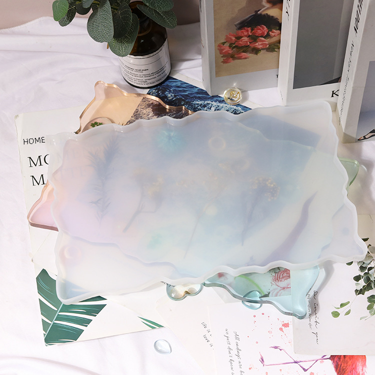 DIY Mirror Surface Rectangular Small Tray Silicone Mold Making Ornament Display Table Handmade