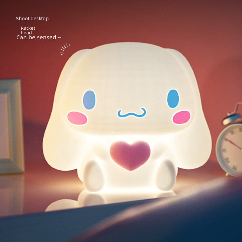 Sanrio Tamagotchi Dog Plush LED Night Light Silicone Small Dog Ear Sleep Love Creative Gift Cute