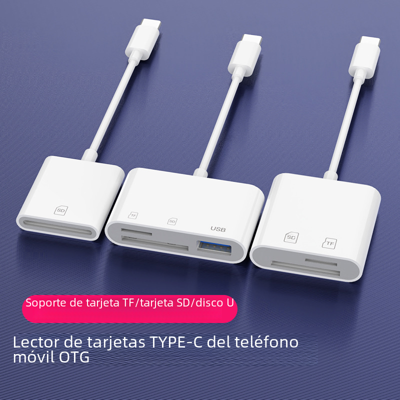 Aplicable a Apple 15PROMAX Android teléfono móvil tipo-C a SD TF CF Cámara OTG lector de tarjetas multifunción