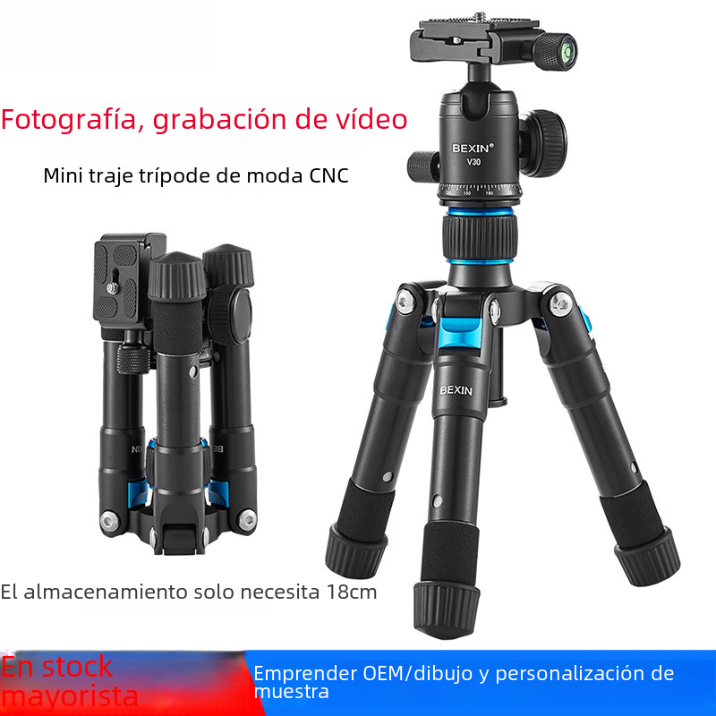 Beixin SLR cámara de aleación de aluminio mini trípode autofoto vivo trípode portátil soporte de escritorio