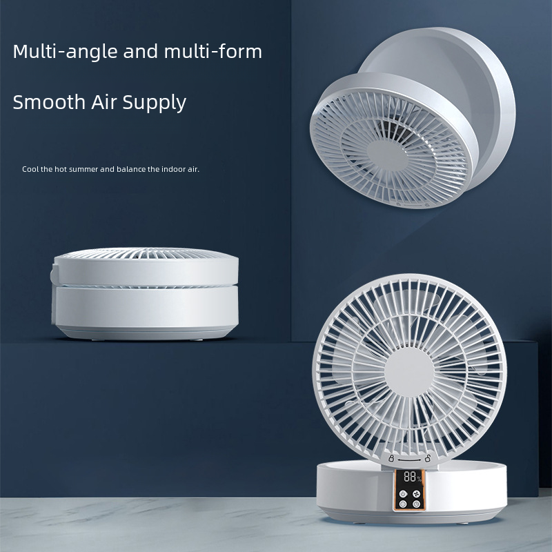 新款數顯摺疊風扇 宿舍家用遙控風扇USB充電掛壁風扇戶外桌面風扇